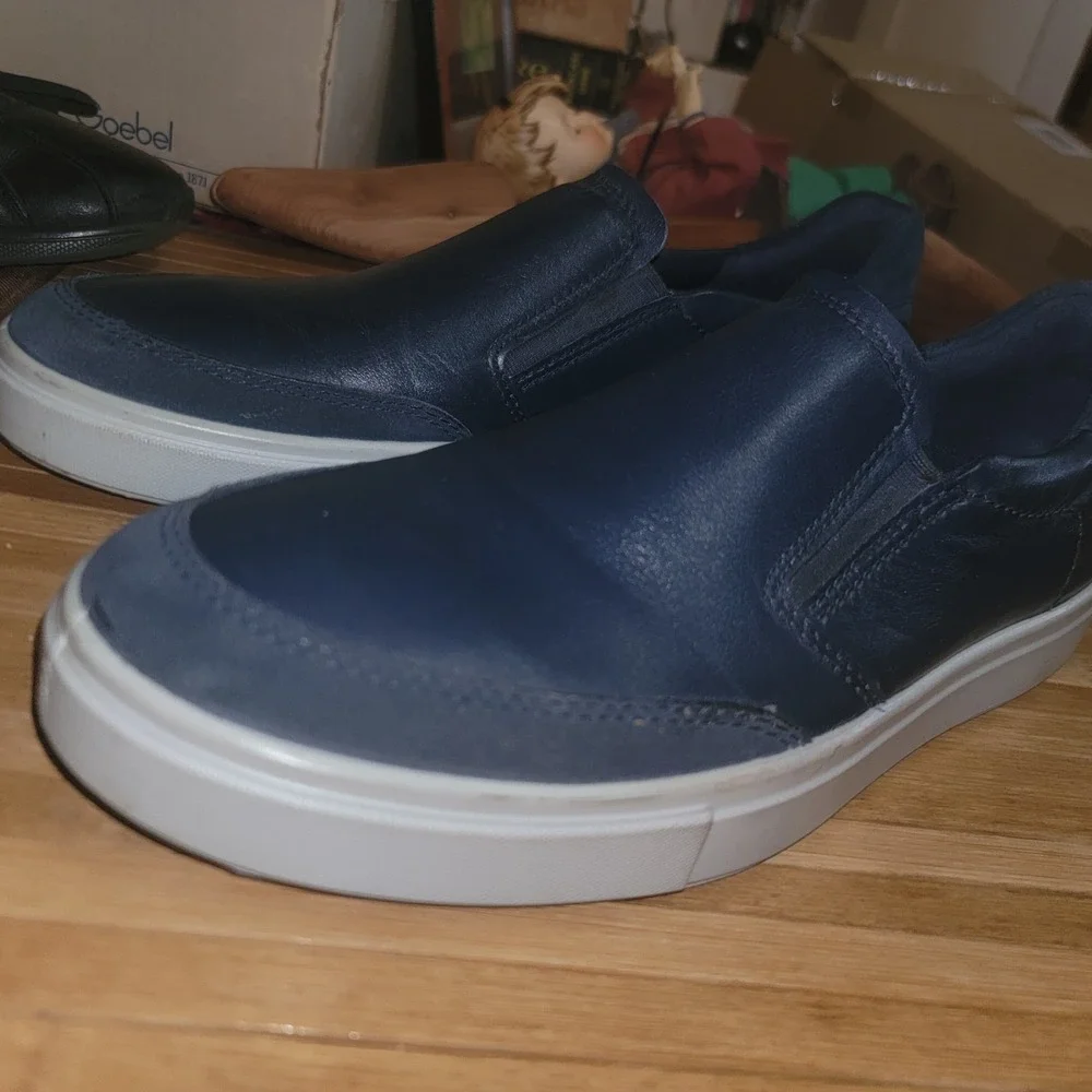 Men's Slip-On Leather Sneaker ECCO Collin 2.0 DANISH Design Navy Blue EU 43, 10